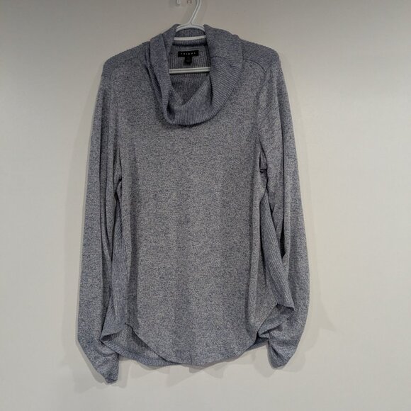 Tribal Cowl Neck Sweater Space Dye Blue Size Large - Picture 1 of 5